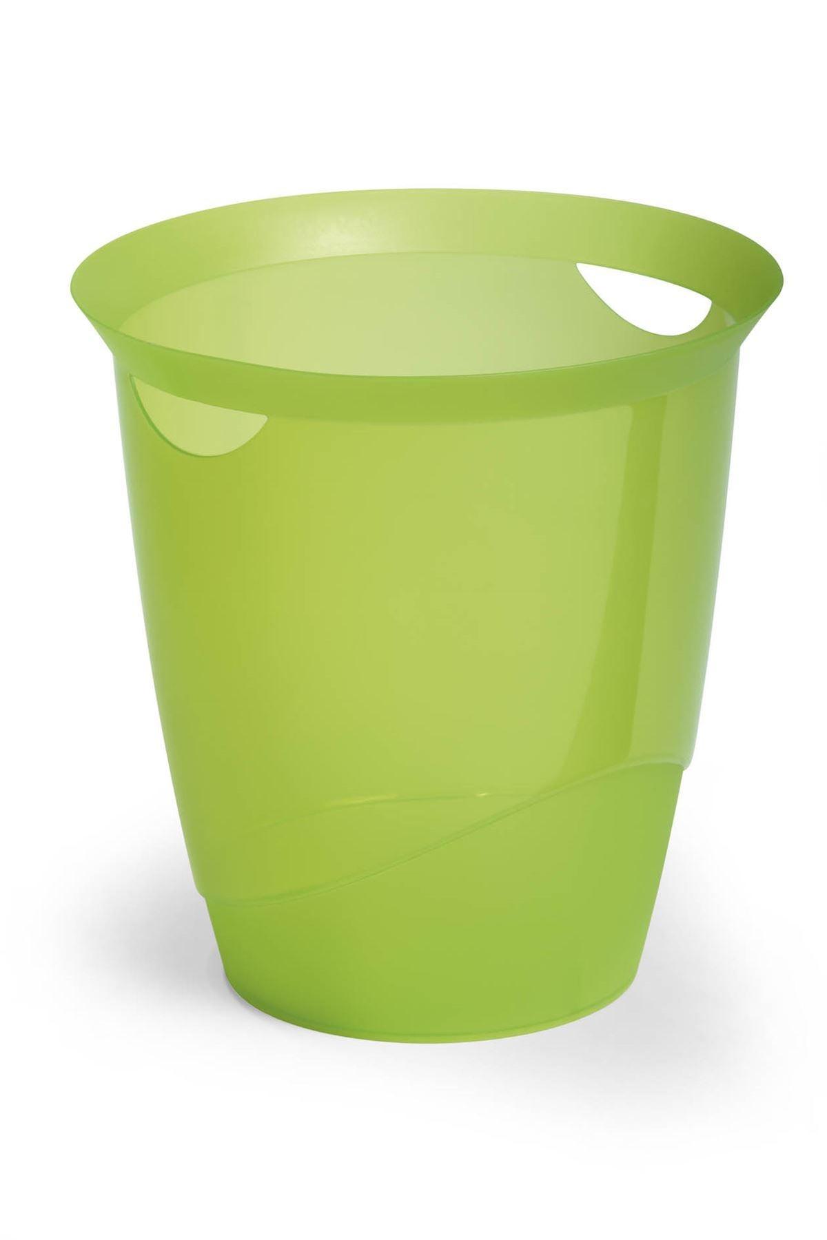 Showing Durable UK's Durable TREND Plastic Waste Recycling Bin | 16 Litre | Light Green, available as SKU 1701710017 with EAN 4005546106243.