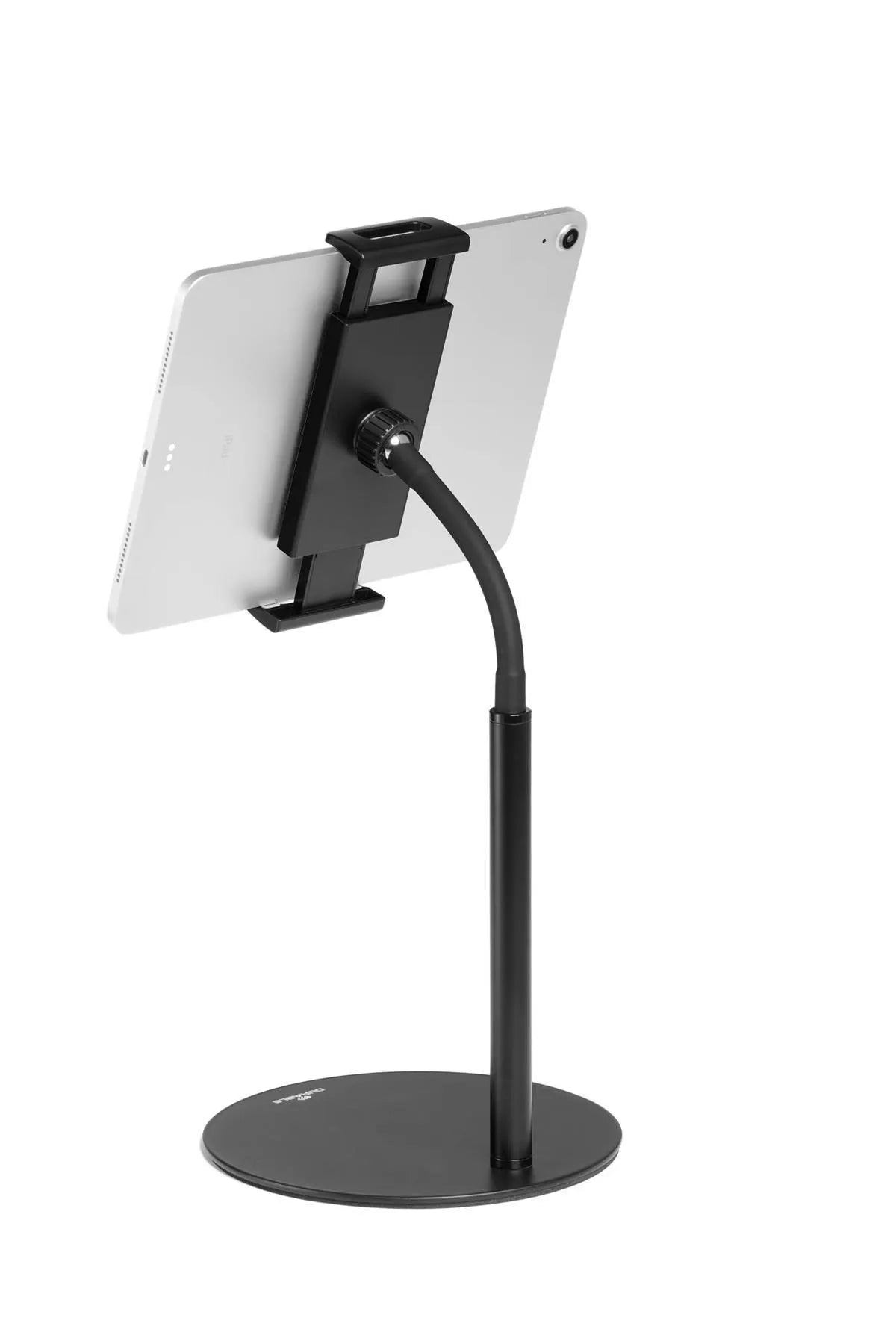 Showing Durable UK's Durable TWIST 360 Gooseneck Tablet and Phone Holder iPad Desk Stand | Black, available as SKU 894101 with EAN 4005546738147.