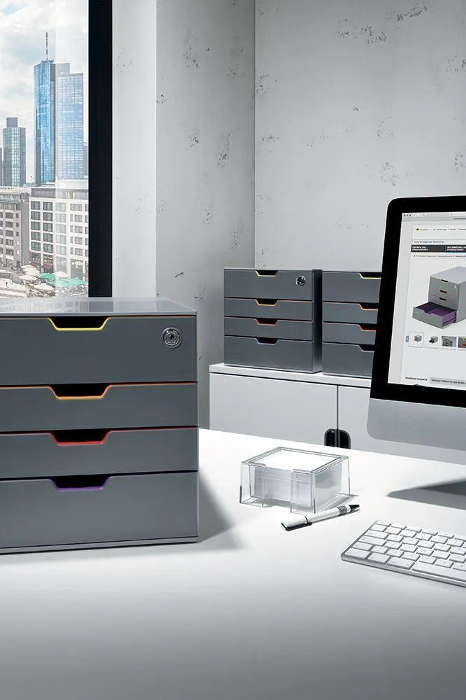 Showing Durable UK's Durable VARICOLOR SAFE 4 Drawer Lockable GDPR Colour Coded Desktop Storage | A4+, available as SKU 760627 with EAN 4005546702414.