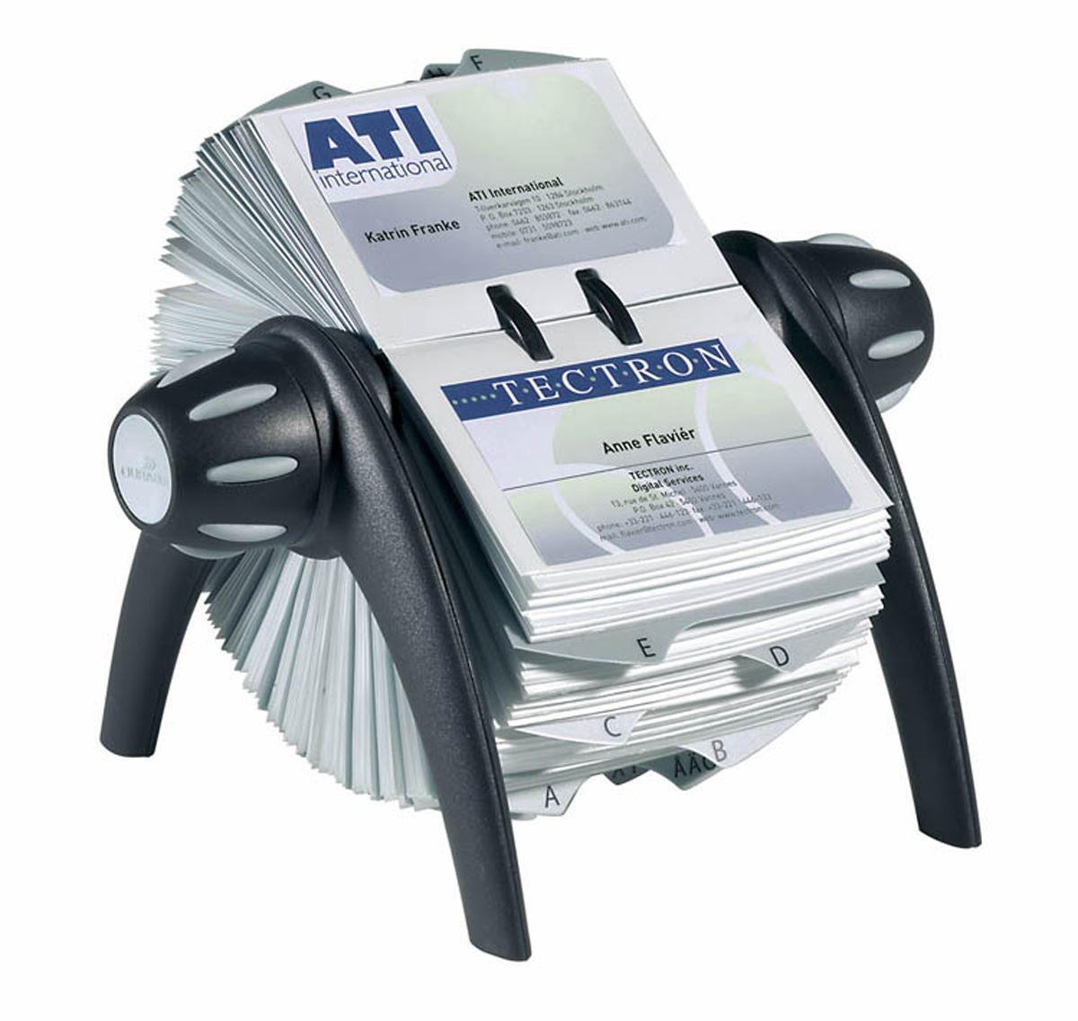 Showing Durable UK's Durable VISIFIX 400 Card Rotary Business Card Holder File | A-Z Index | Black, available as SKU 241701 with EAN 4005546206356.