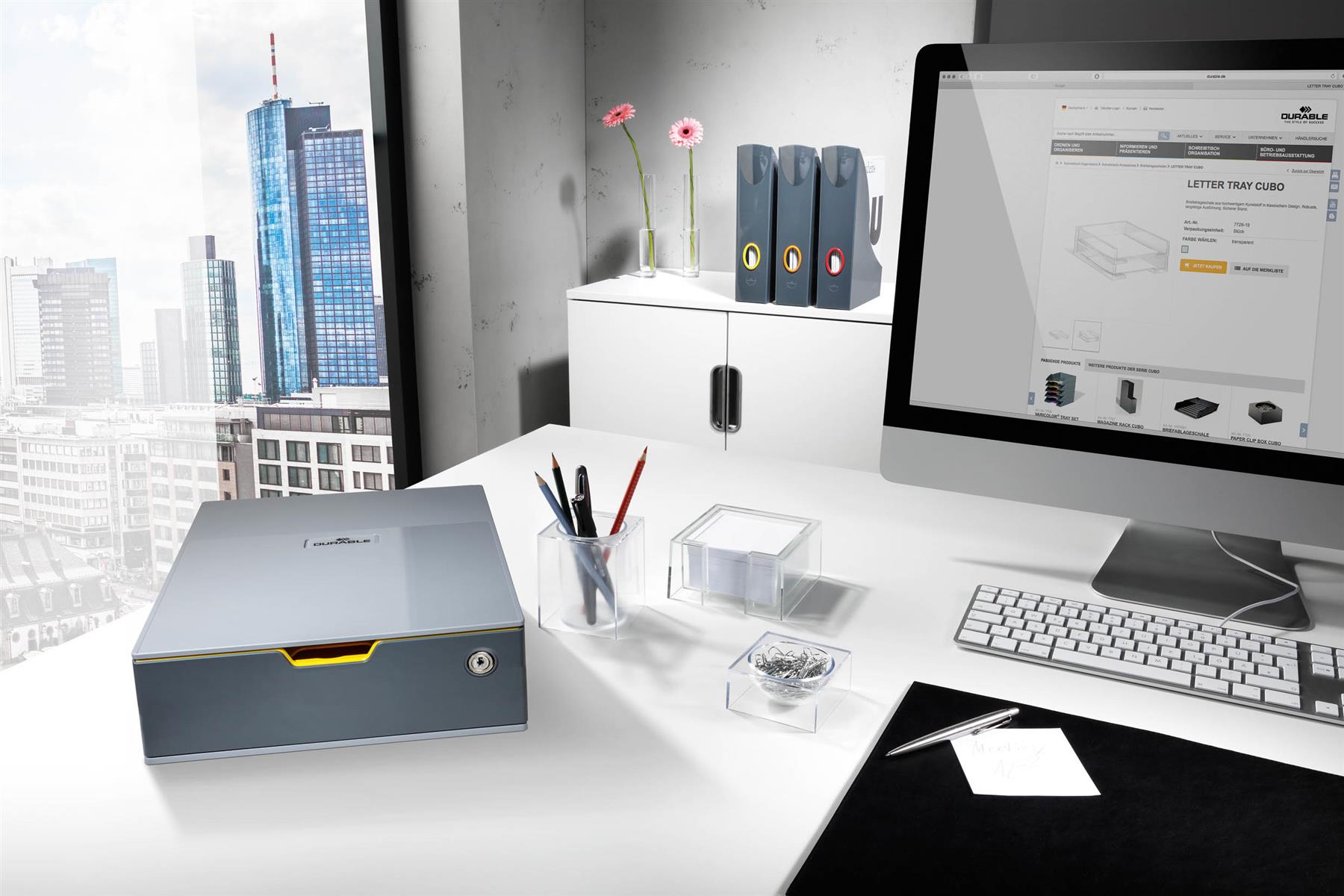 Durable VARICOLOR SAFE Lockable GDPR Desktop Storage Box Drawer | A4+ Yellow