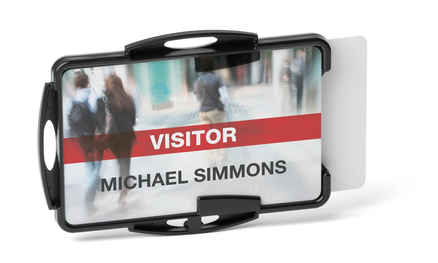 Durable ECO 2 Card Recycled Plastic Security ID Badge Holders | 10 Pack | Black