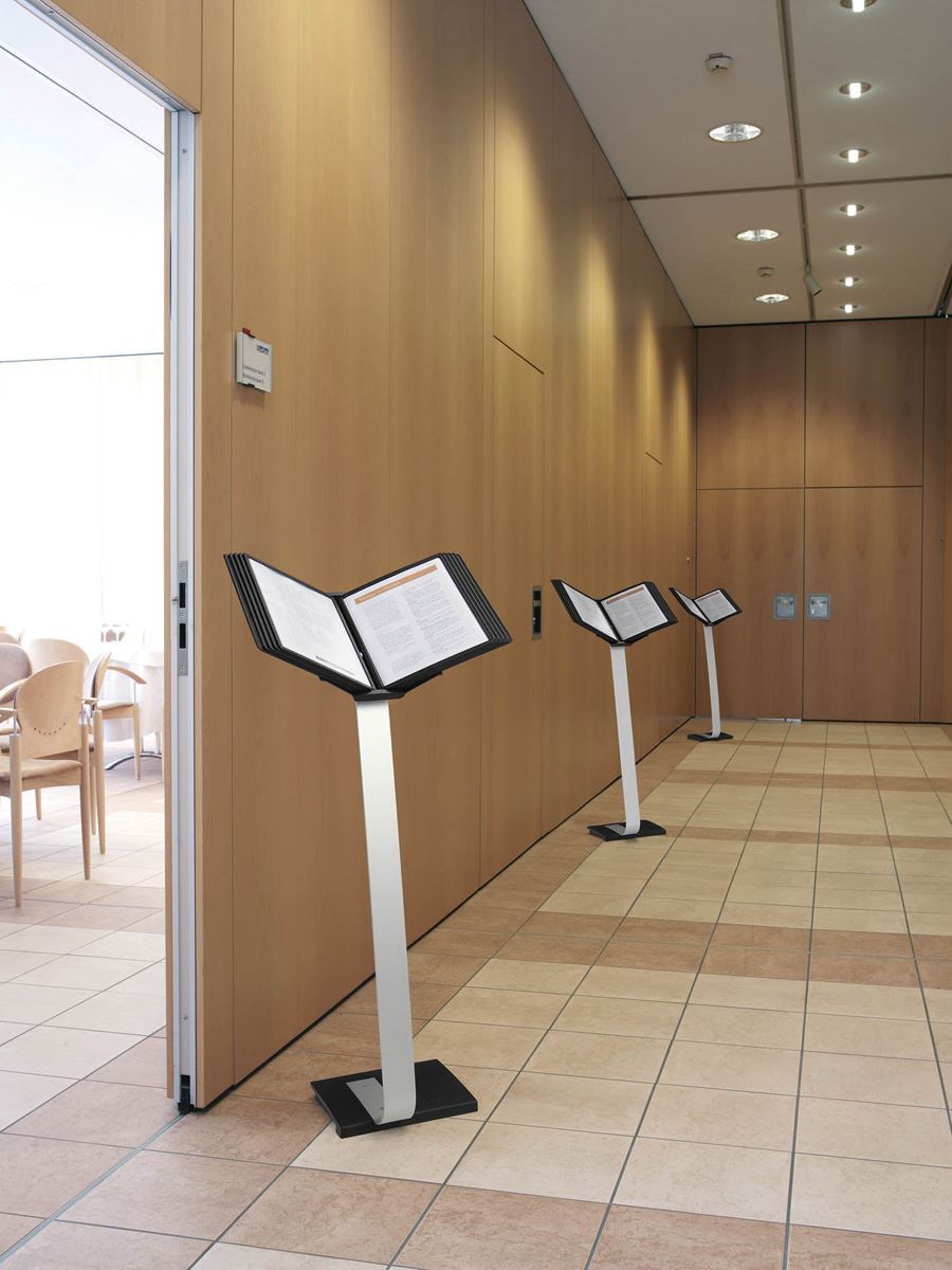 Durable SHERPA Pro 10 Aluminium Display Panel Floor Stand | A4 | Sliver