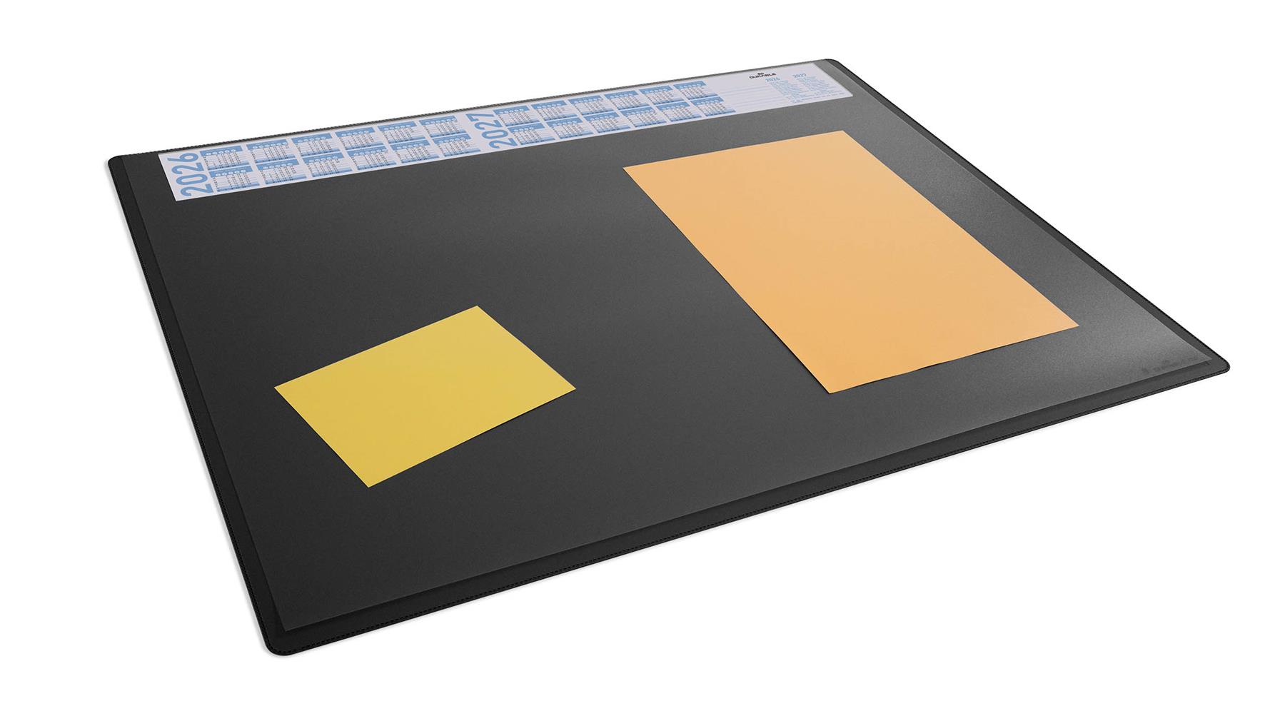 Durable Clear Overlay Calander PC Desk Pad Protector Mat | 65x50 cm | Black