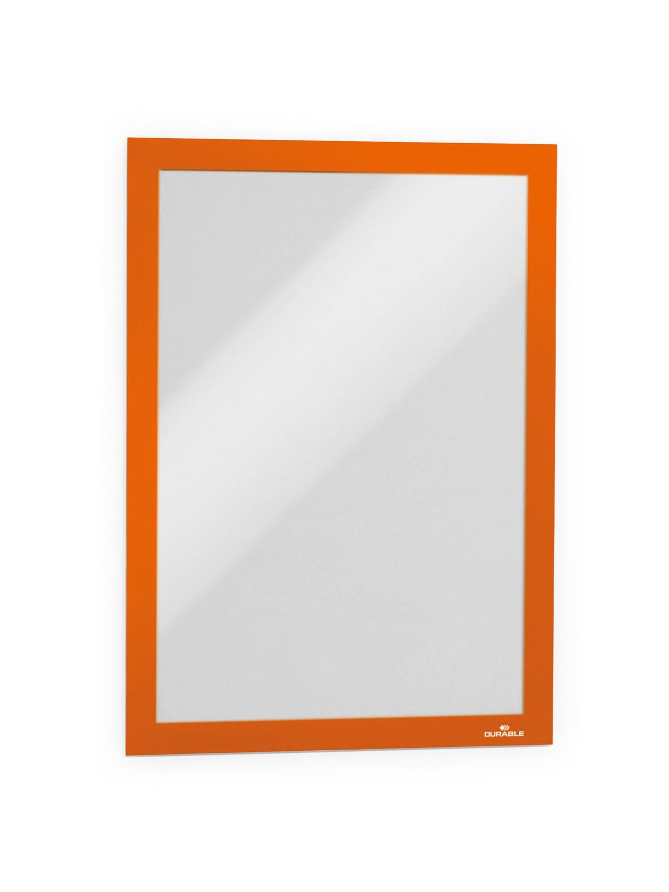 Durable DURAFRAME Self Adhesive Magnetic Signage Frame | 10 Pack | A4 Orange