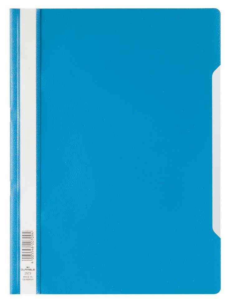 Durable Clear View Project Folder Document Report File | 25 Pack | A4 Blue