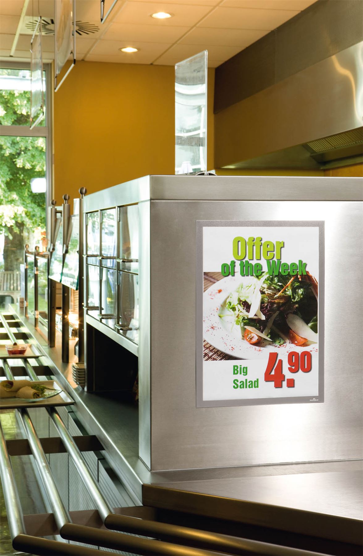 Durable DURAFRAME Self Adhesive Magnetic Signage Frame | A3 Silver