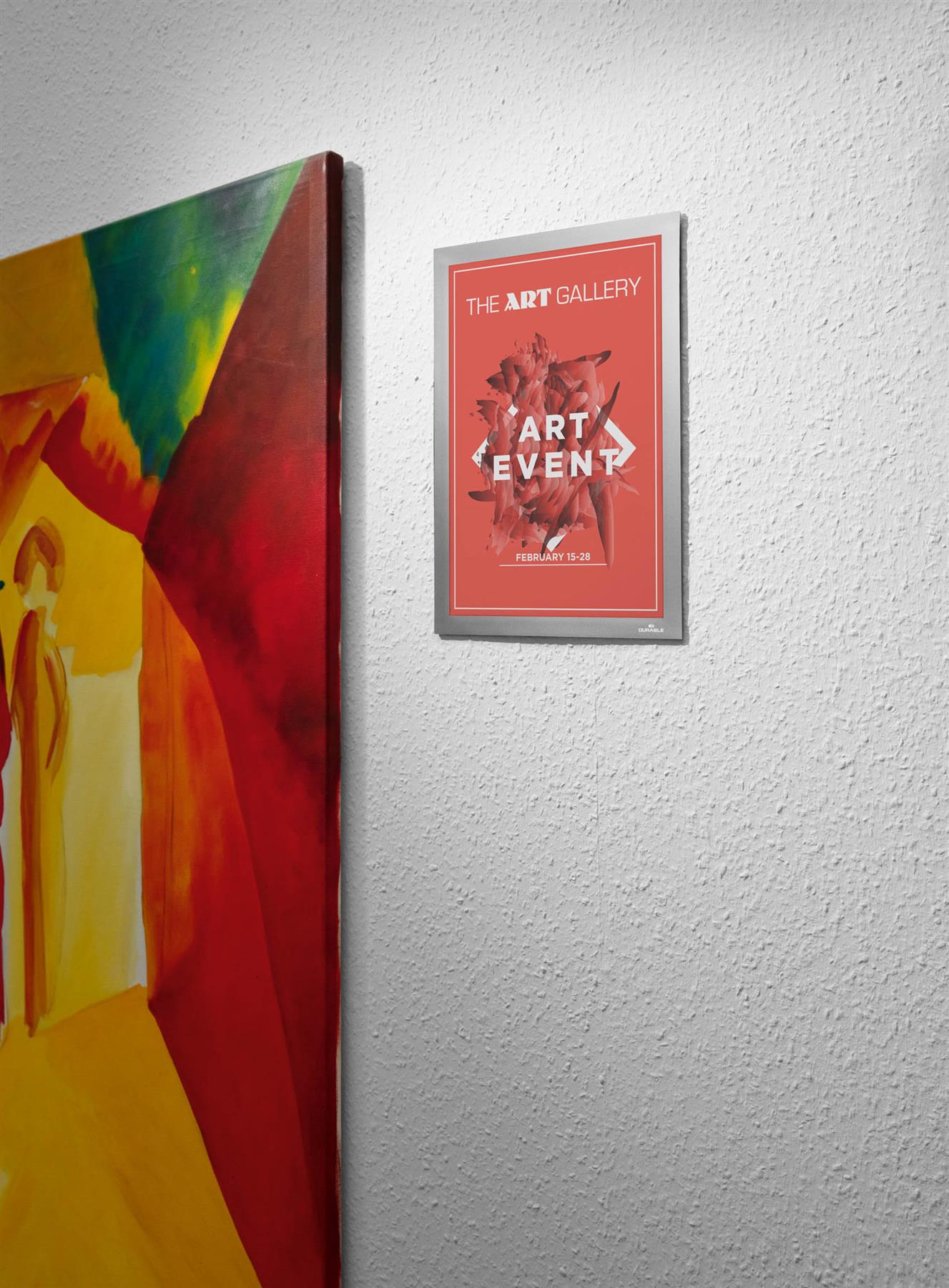 Durable DURAFRAME Wallpaper Self Adhesive Magnetic Signage Frame | A4 Silver