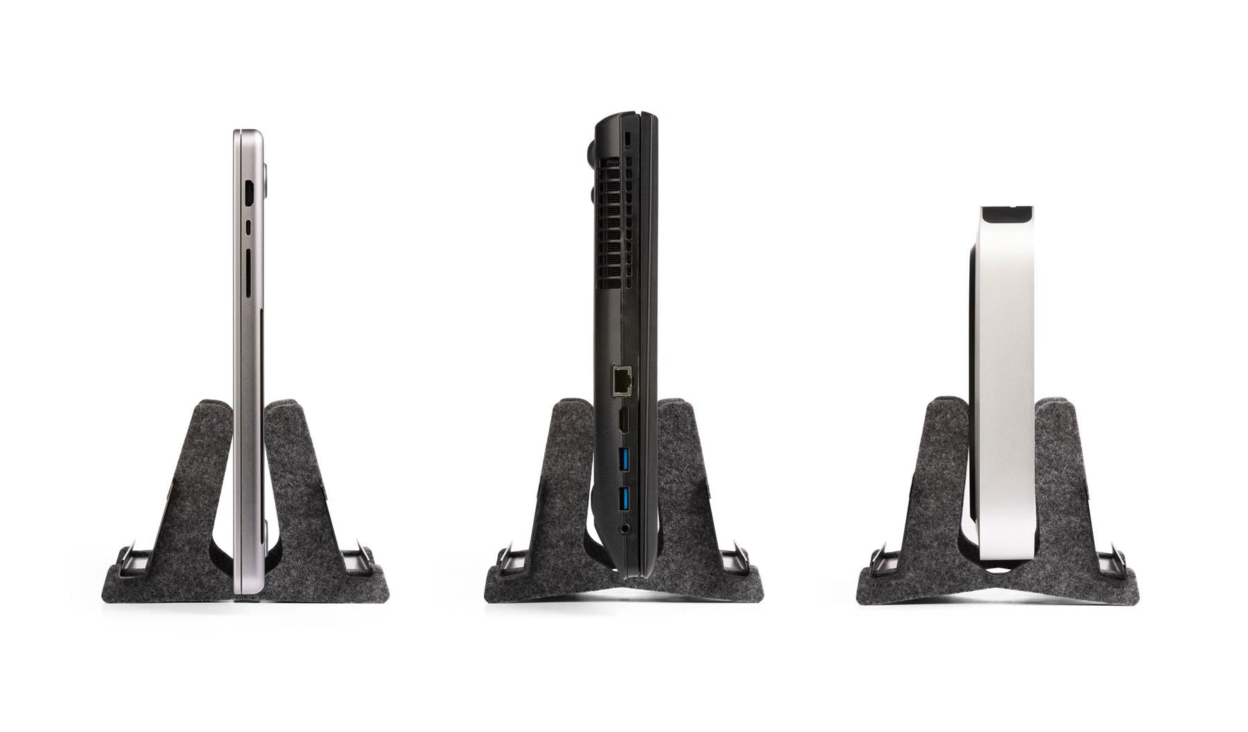 Durable Recycled Felt Vertical Laptop Stand Dock | 3-in-1 Holder | Teal