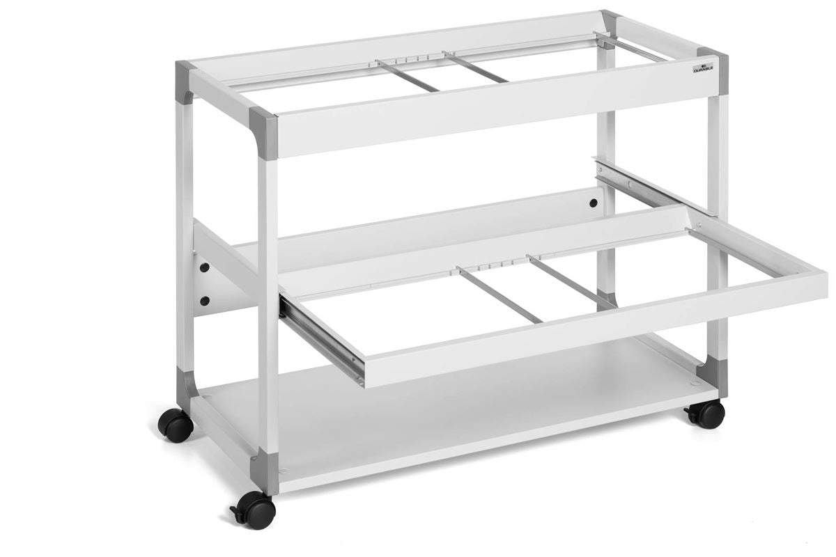 Durable 2 Level Suspension File Trolley | for 200 A4 Folders | Grey