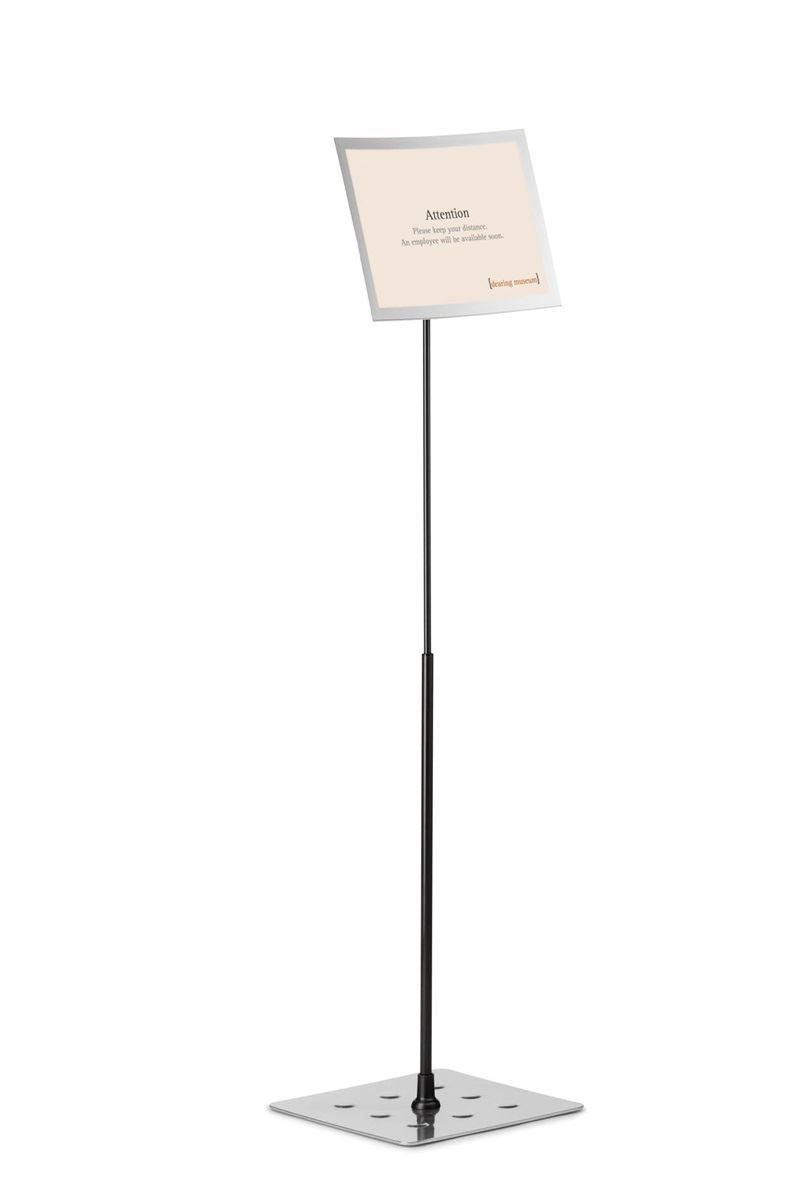 Durable DURAVIEW Adjustable Floor Display Stand Sign | A4 Duraframe | 77-130 cm