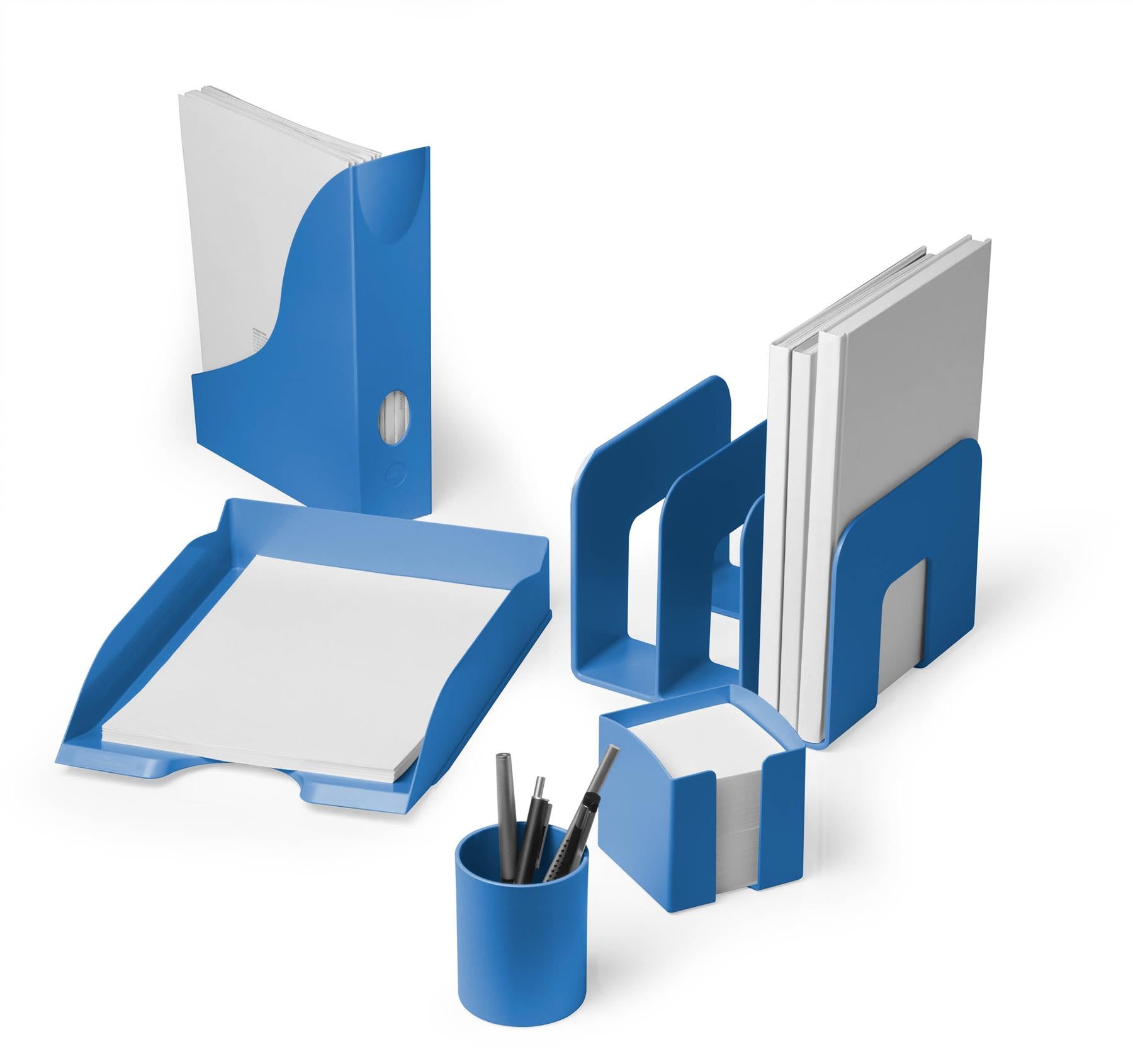 Durable ECO Recycled Plastic Magazine Stand Desk File Holder Organiser | Blue