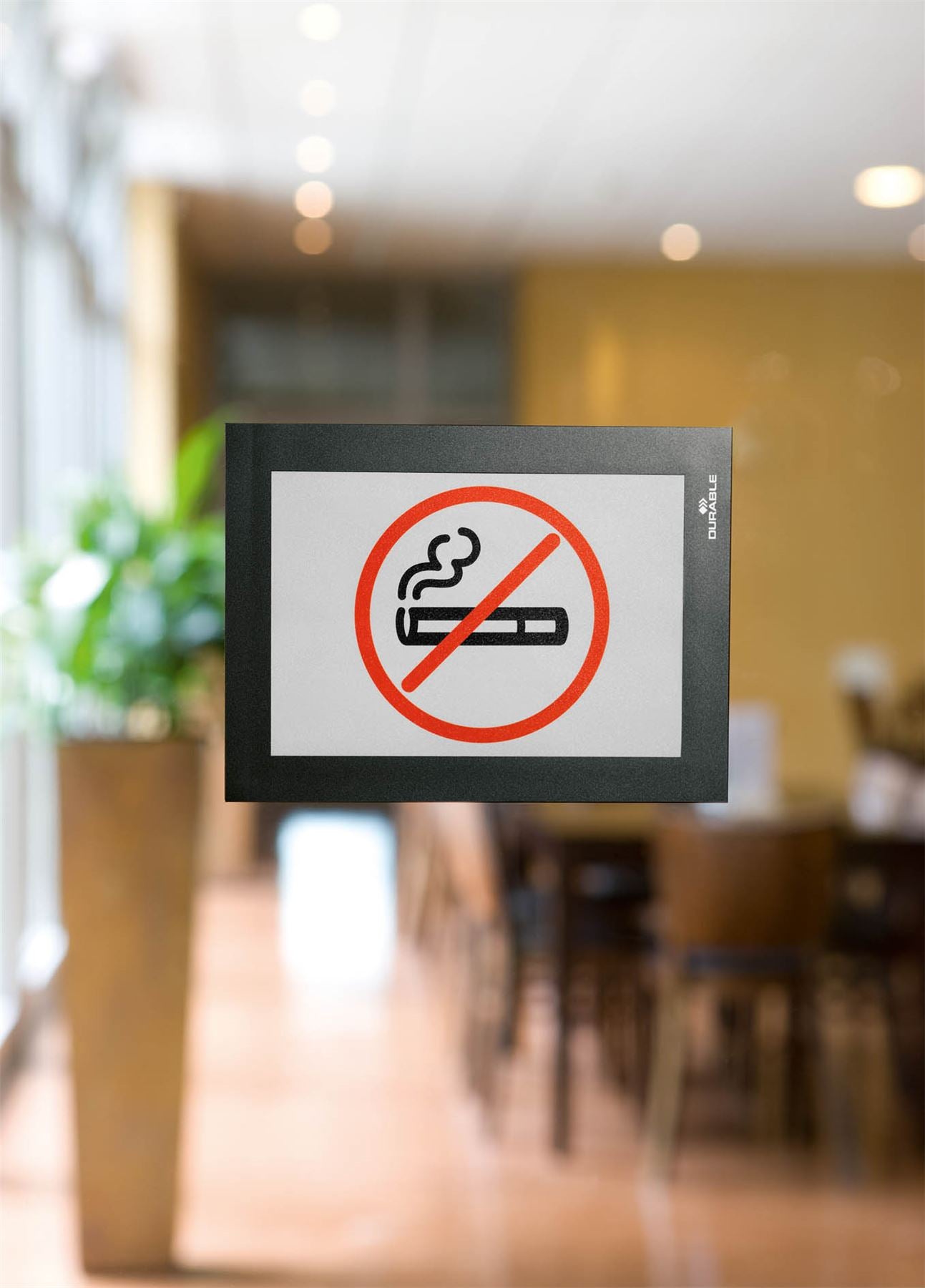 Durable DURAFRAME Self Adhesive Magnetic Signage Frame | 2 Pack | A6 Black